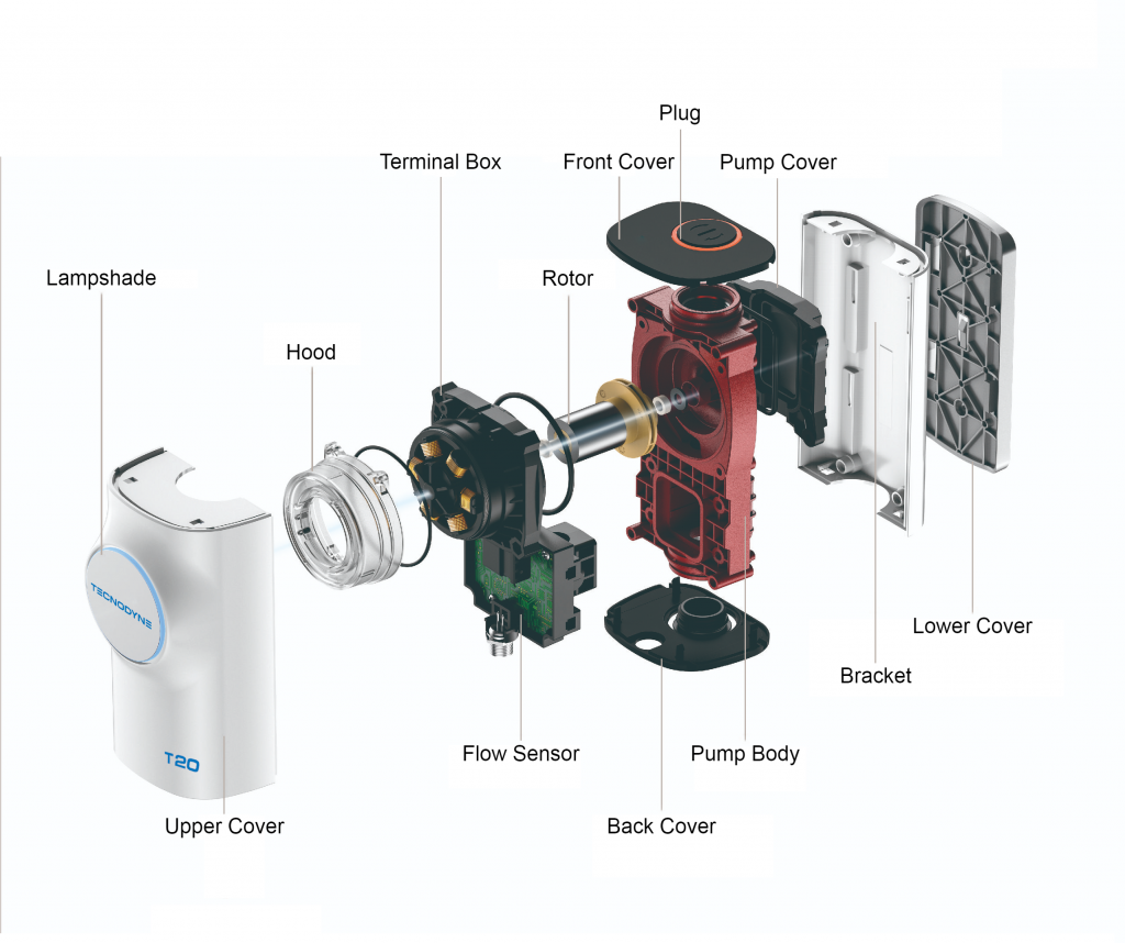 T20 Mini Booster Pump - Exploded View