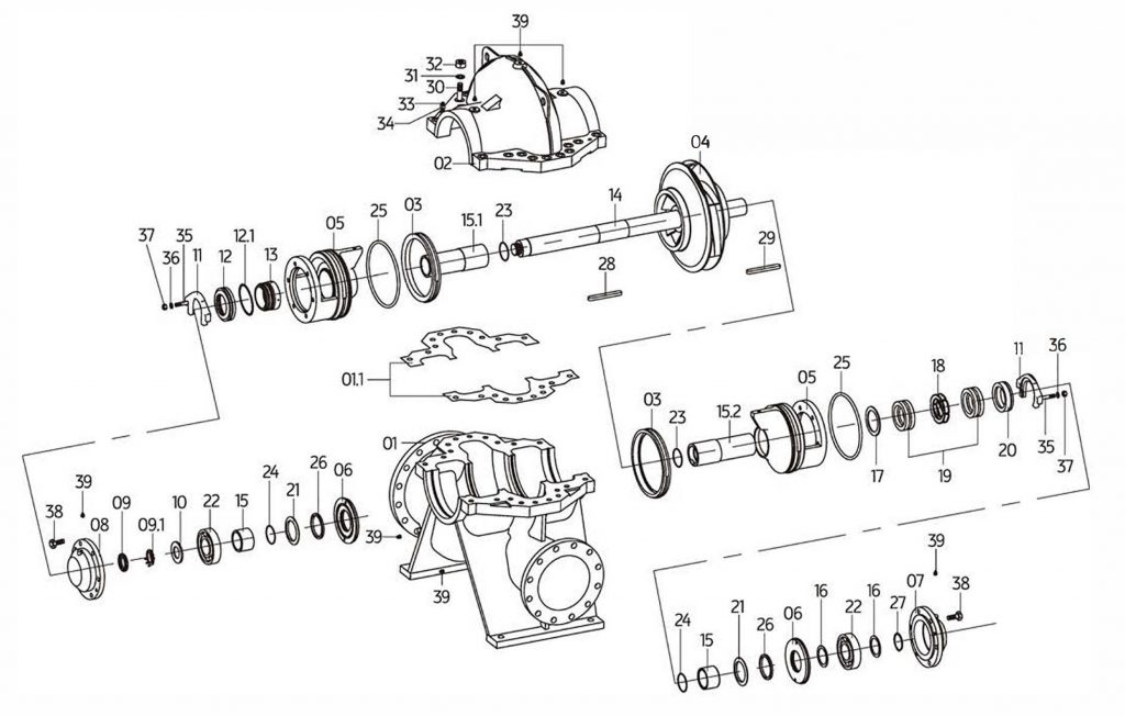 ES Series - Split Case Pumps - Exploded View